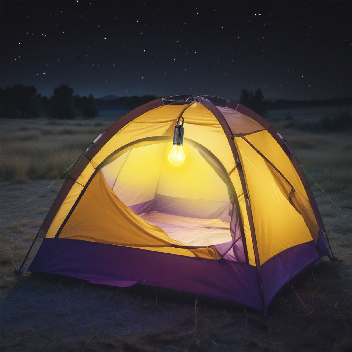 Solar Outdoor Bulb-Shaped Lamp with USB-C Charging