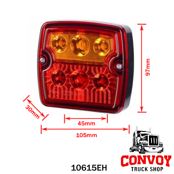 LED Rear Light for Tractor/Truck – Brake, Tail, and Indicator Functions