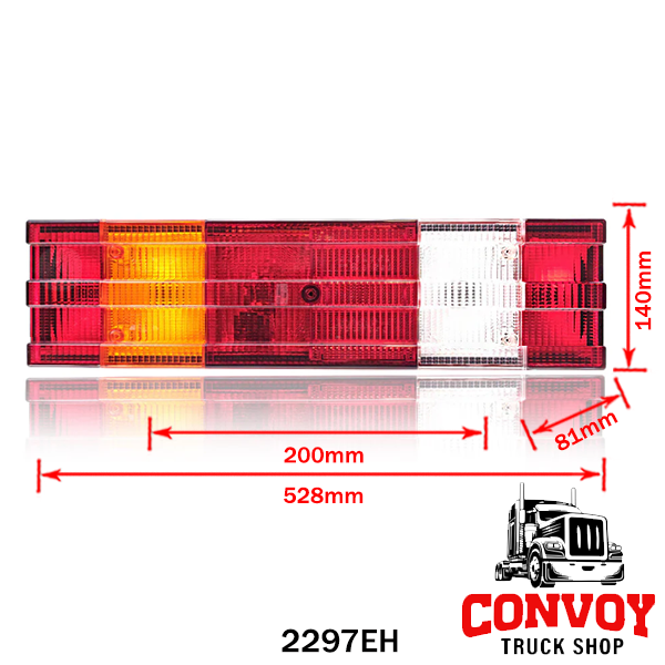 6-Chamber Ribbed Universal Tail Light for Mercedes Trucks