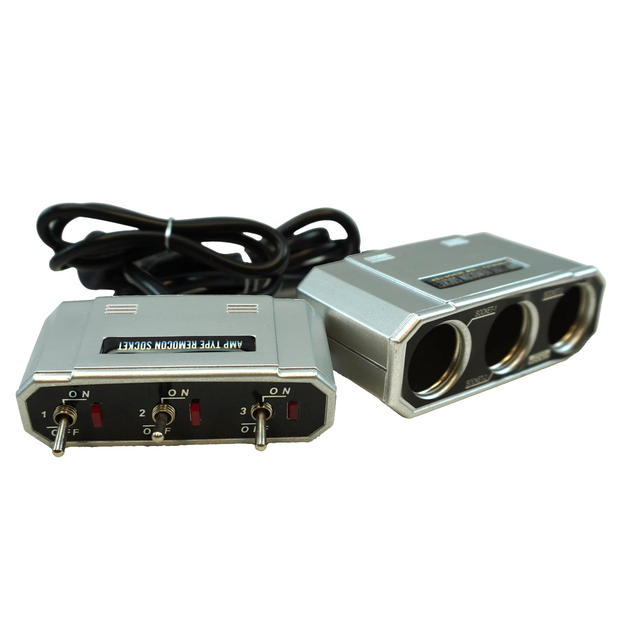 All Ride 3-Socket Cigarette Lighter Splitter with Individual Switches
