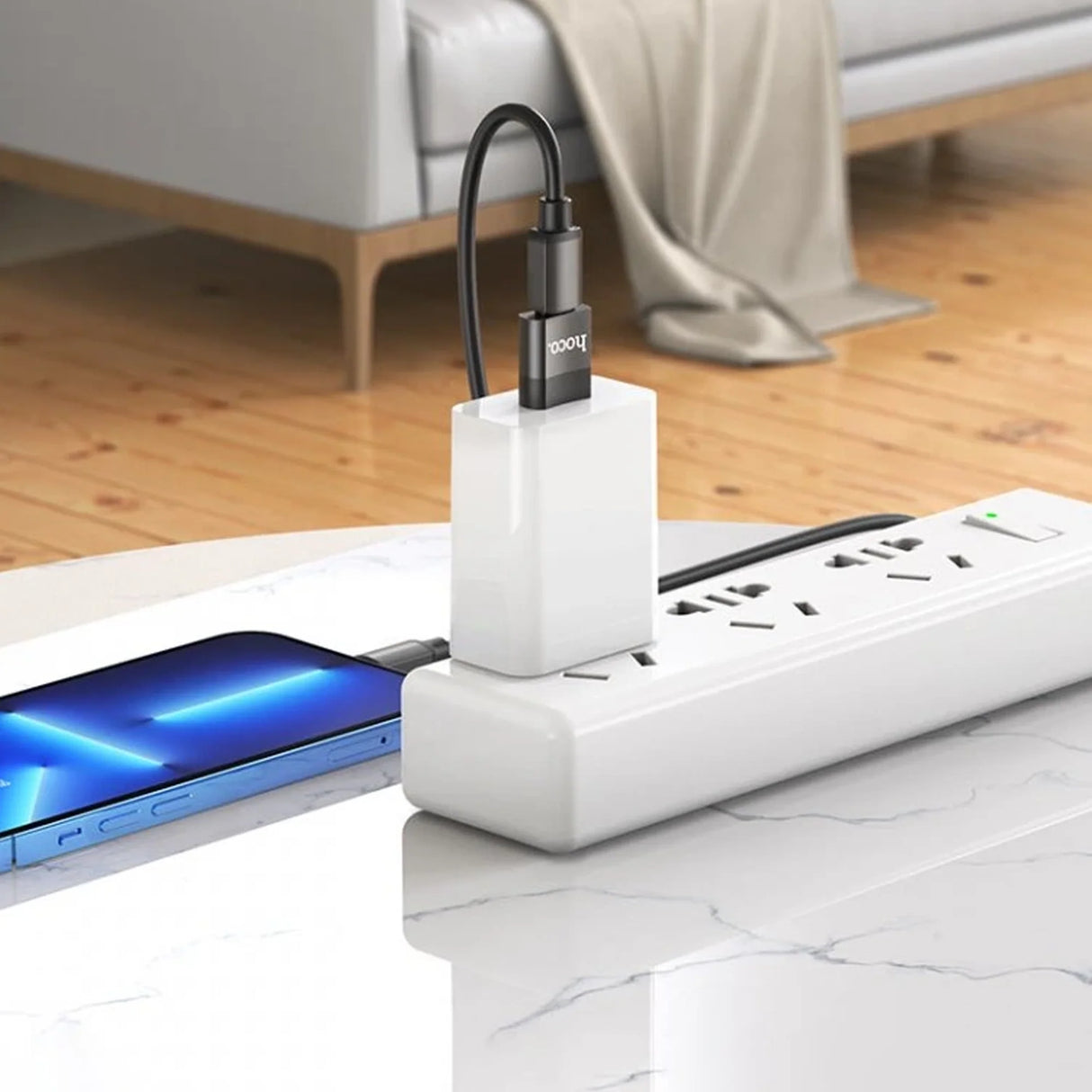 HOCO UA17 USB 2.0 auf USB-C Adapter – Schwarz