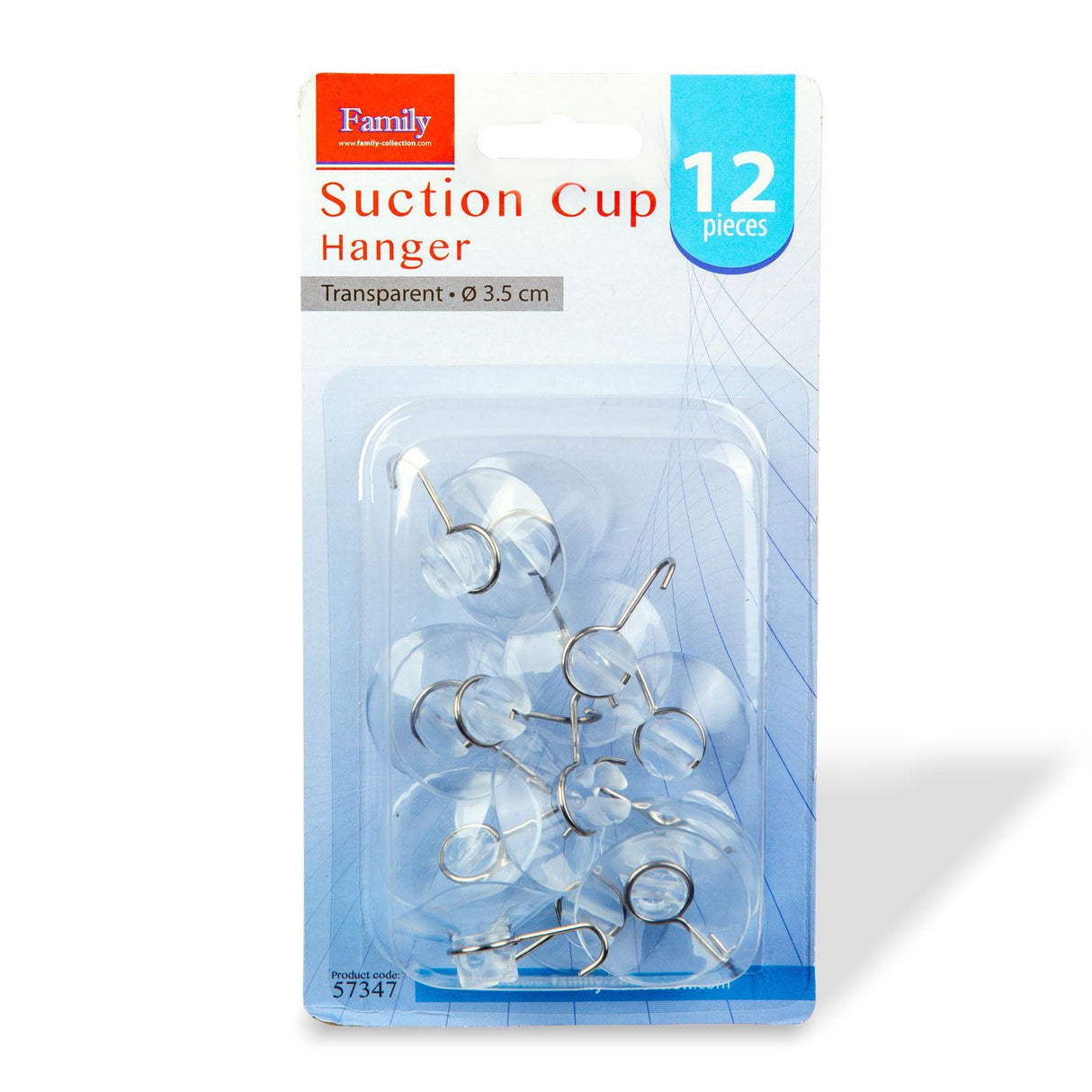Suction Cup Hooks with Metal Hook – Pack of 12