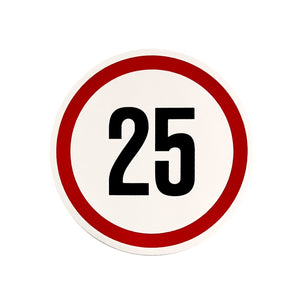 Reflective Speed Limit Sticker – 13 cm & 19 cm