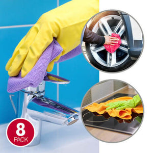 Microfiber Cleaning Cloths, Colorful, 8-Pack, 30 x 30 cm