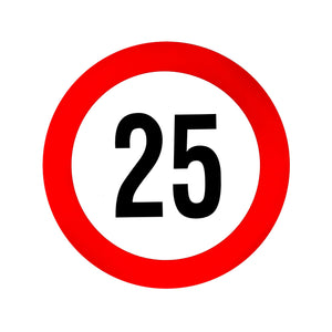 Reflective Speed Limit Sticker – 13 cm & 19 cm