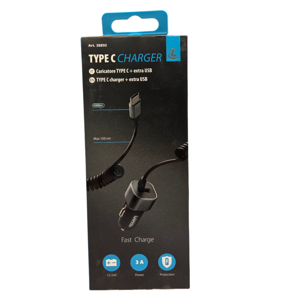 Car Cigarette Lighter USB-C Charger – 1 Port, 3000mA