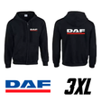 Sweat à capuche zippé noir DAF – du M au 3XL
