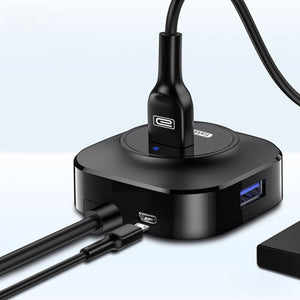 4-Port USB HUB with USB-C Connector – Black