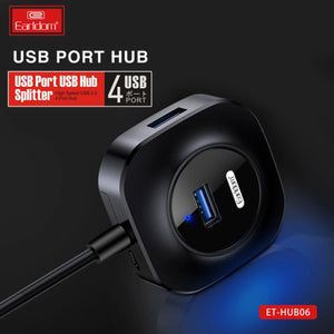 4-Port USB HUB with USB-C Connector – Black