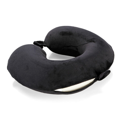 Memory Foam Neck Pillow – Black