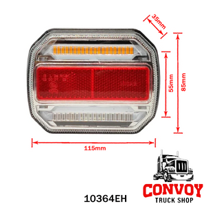 LED Trailer Tail Light with 4 Functions & Reflector, 12V/24V