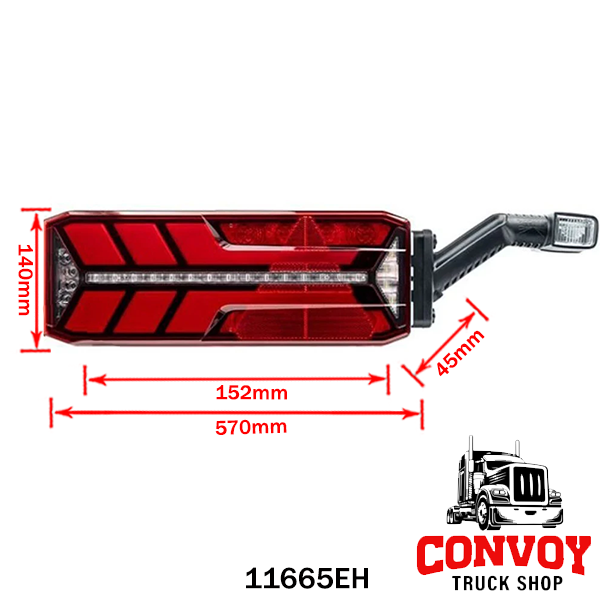 Trailer Rear Lamp with Flexible Rubber Mount, 4-Pin