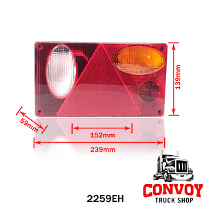 Rectangular Trailer Lamp with Triangle Reflector