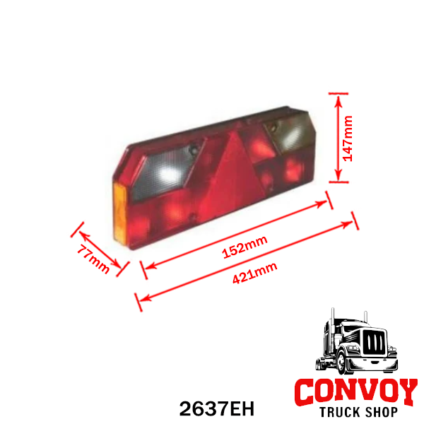 Rear Lamp Lens for Kögel and Krone Trailers – Angled Corner
