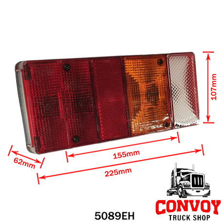 Universal Right Rear Tail Light, 5-Function, With Reverse & License Plate Light