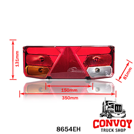 7-Function Rear Lamp with Triangular Reflector and LED Marker Light