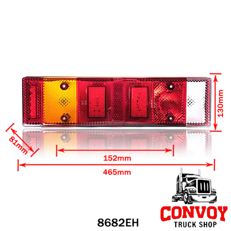 Rear 7-Chamber LED Tail Light with License Plate Illumination