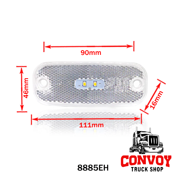 Rounded LED Side Marker Lamp 2LED 12/24V