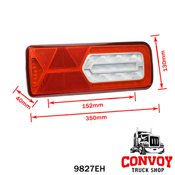 Vignal LC12 LED Trailer Rear Light with Triangle Reflector