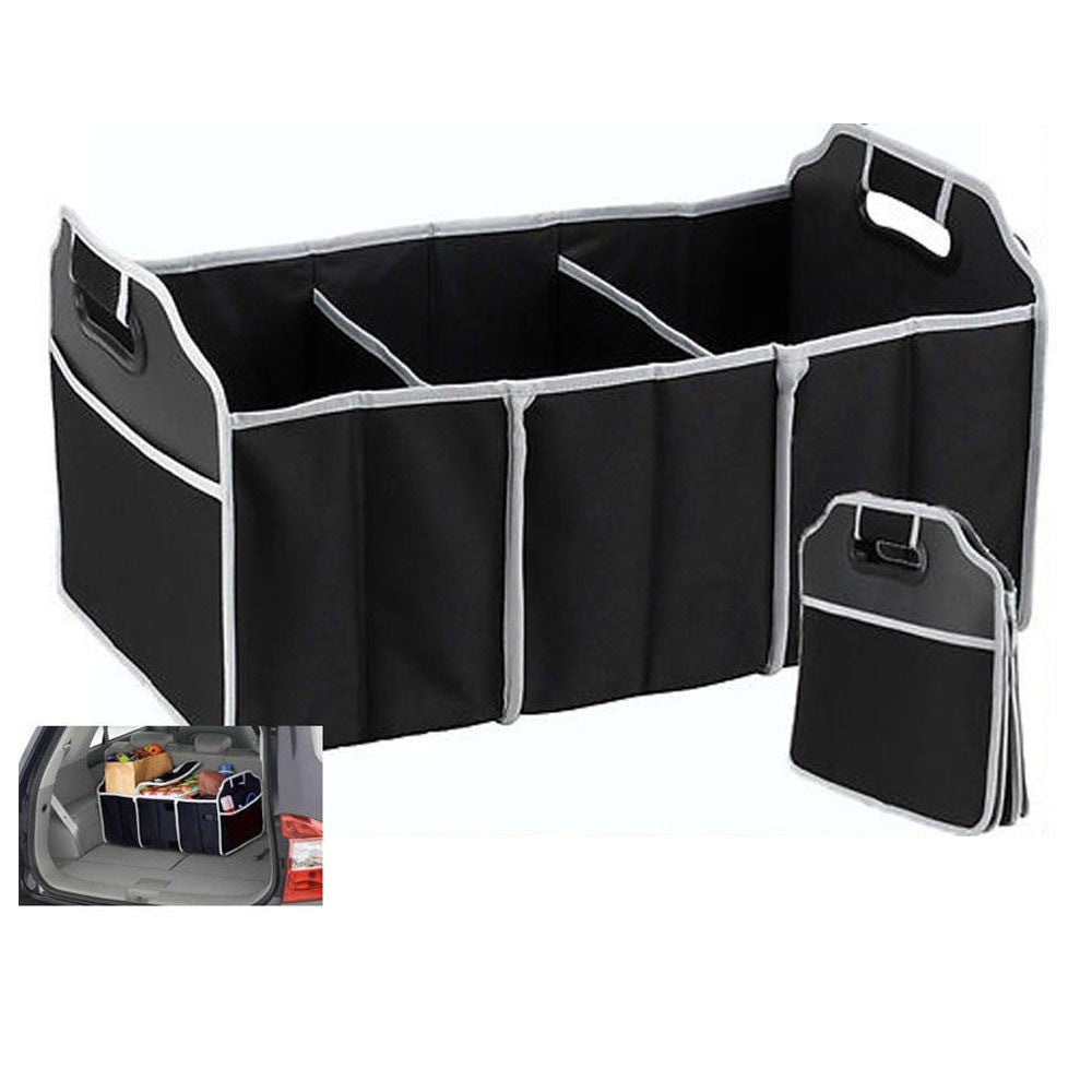 3-Compartment Foldable Car Trunk Organizer