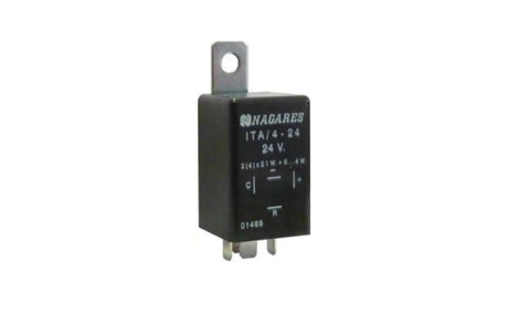 Electronic 24V Flasher Relay, 4-Pin, French Standard