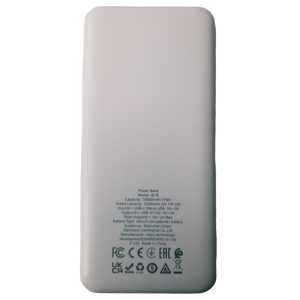 10,000mAh Power Bank – White