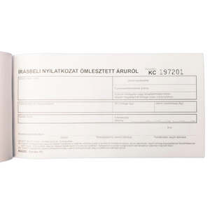 Bulk Goods Transport Declaration Form