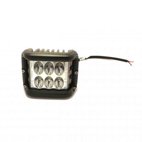 LED Work Light Square Dual Row 24W with Amber Flashing Sides 12/24V