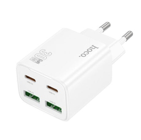 HOCO N56 20W 4-Port Wall Charger (USB & Type-C) – White