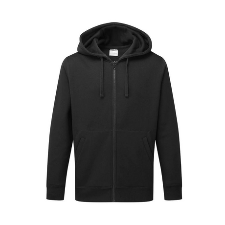 Black Zip-Up Hoodie with Hood