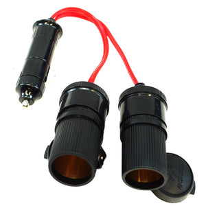 Dual Socket Car Cigarette Lighter Splitter, 12A