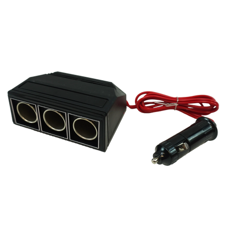 3-Socket Car Cigarette Lighter Adapter, 12A